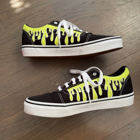 Vans kid’s ward drip slime glow sneakers size 5Y 6.5W - Picture 7 of 9